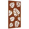 vidaXL Puutarhasein&auml;koriste 105x55 cm corten ter&auml;s lehtikuvio