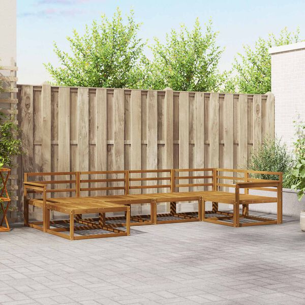 vidaXL Ulkosohvakokoelma 6 pcs Luonnollinen Tihe&auml; akasiapuu