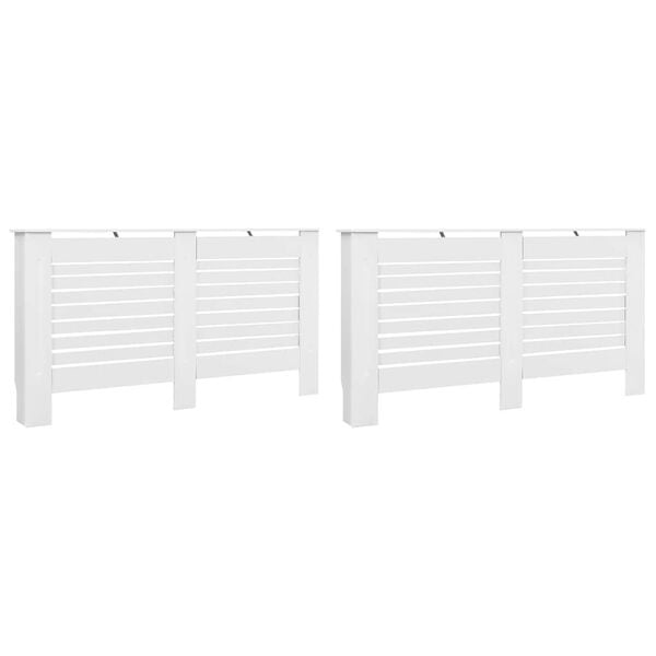 vidaXL L&auml;mp&ouml;patterin suojat 2 kpl valkoinen 152x19x81,5 cm MDF