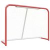 vidaXL J&auml;&auml;kiekkomaali verkolla punavalkoinen 153x60x118 cm ter&auml;s/PES
