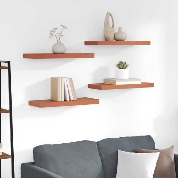 vidaXL Sein&auml;hylly 4 pcs Punainen 60 x 23 x 4 cm Tekninen puu