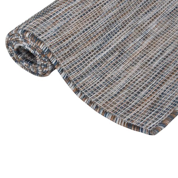 vidaXL Ulkomatto Flatweave 80x150 cm ruskea ja sininen