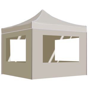 vidaXL Kokoontaittuva juhlateltta seinill&auml; alumiini 2x2 m kerma