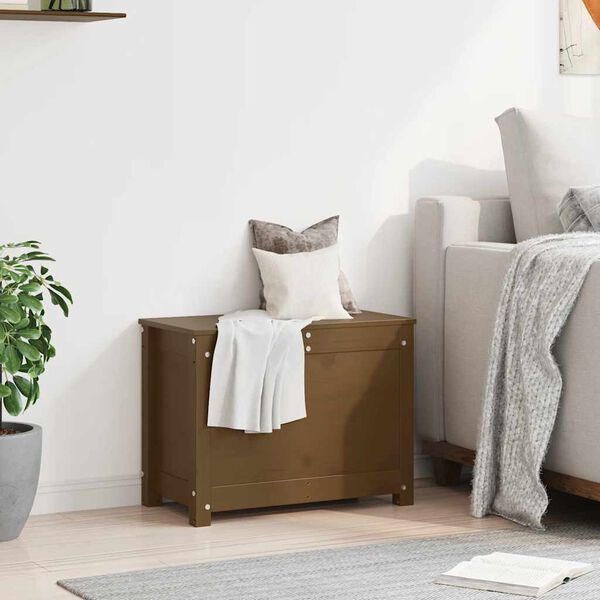 vidaXL S&auml;ilytyslaatikko hunajanruskea 60x32x45,5 cm t&auml;ysi m&auml;nty