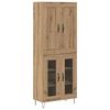 vidaXL Korkea kaappi Artisan tammi 69,5 x 34 x 180 cm Tekninen puu