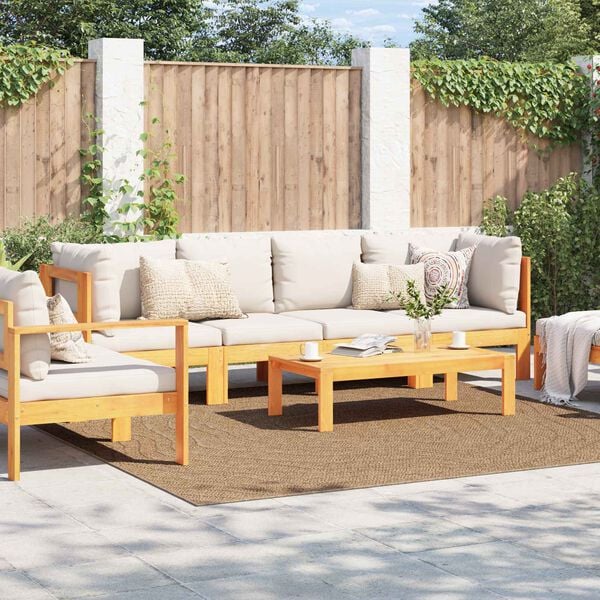 vidaXL Alue matot Neli&ouml; HUARTE Luonnollinen 240 x 240 cm Polyesteri