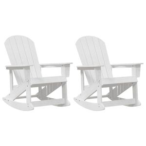 vidaXL Adirondack rocking-tuolit 2 kpl Valkoinen HDPE