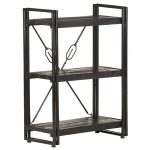 vidaXL 3-tasoinen kirjahylly musta 60x30x80 cm t&auml;ysi mangopuu