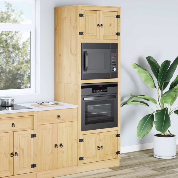 vidaXL Kaappi SKI Hunaja Ruskea 66 x 58 x 207 cm Massiivinen m&auml;nty