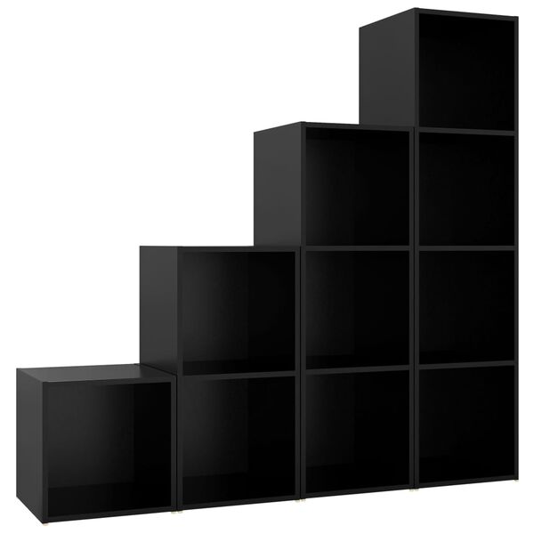 vidaXL 4-osainen TV-kaappisarja musta lastulevy