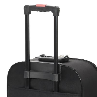 vidaXL Pehmeäpintaiset matkalaukut pyörillä 3 kpl musta Oxford kangas