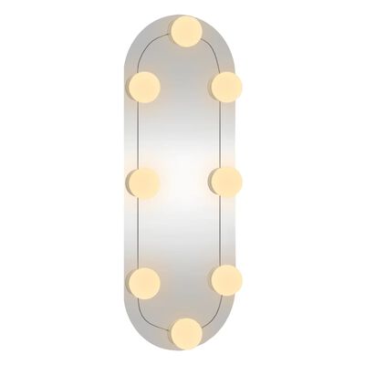 vidaXL Seinäpeili LED-valoilla 15x40 cm lasi ovaali