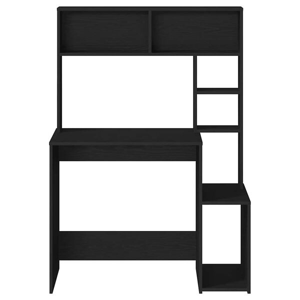 vidaXL Ty&ouml;p&ouml;yt&auml; hyllyill&auml; musta 100x45x140 cm tekninen puu