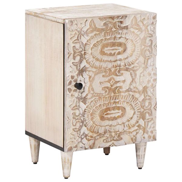 vidaXL Kylpyhuonekaappi Valkoinen 38 x 33,5 x 58 cm Kiinte&auml; mango puu