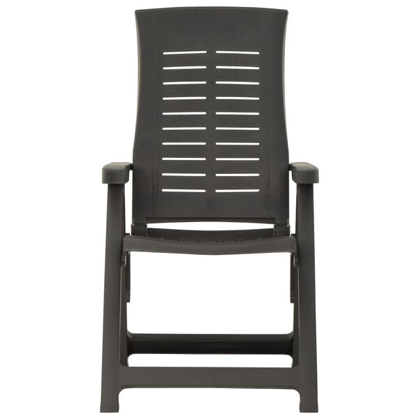 vidaXL Kallistettavat puutarhatuolit 2 kpl muovi antrasiitti