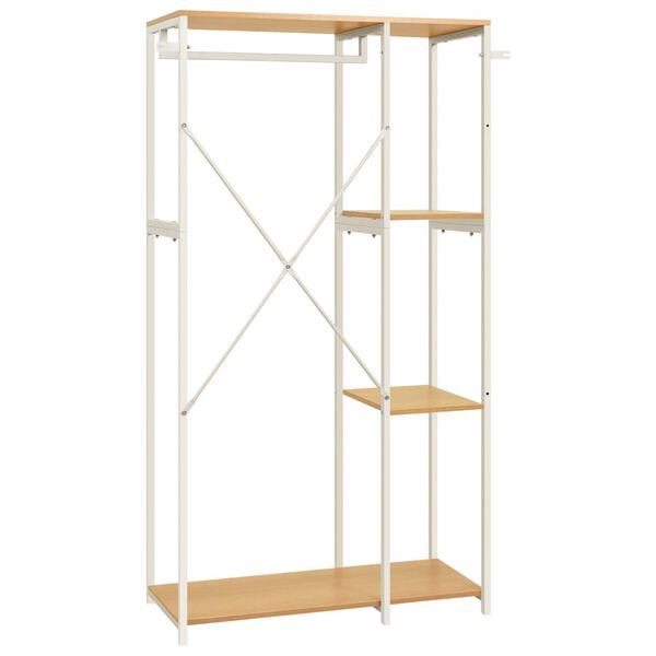 vidaXL Vaatekaappi valkoinen/tammi 90x40x167 cm metalli ja lastulevy