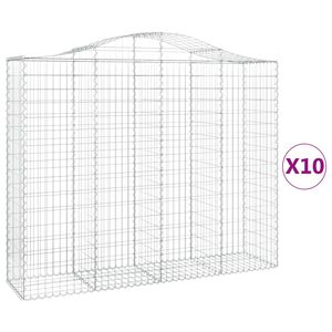 vidaXL Kaarevat kivikorit 10 kpl 200x50x160/180 cm galvanoitu rauta