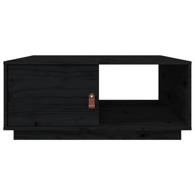 vidaXL Sohvapöytä musta 80x50x35,5 cm täysi mänty
