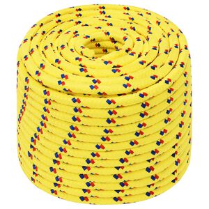 vidaXL Monik&auml;ytt&ouml;inen k&ouml;ysi 12 mm 50 m Keltainen PP