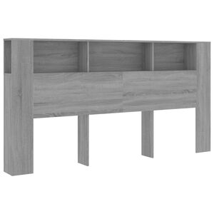 vidaXL S&auml;ngynp&auml;&auml;ty s&auml;ilytystilalla harmaa Sonoma 200x18,5x104,5 cm