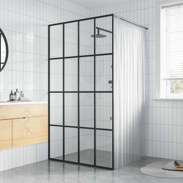 vidaXL Walk-in Suihkun seinäke kirkas karkaistu lasi 100x195 cm