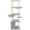 vidaXL Kissan kiipeilypuu sisal- raapimispylväillä vaaleanharm. 147 cm