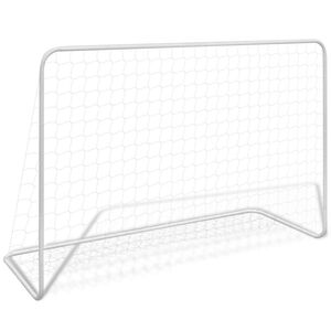 vidaXL Jalkapallomaali verkolla ter&auml;s 182x61x122 cm valkoinen