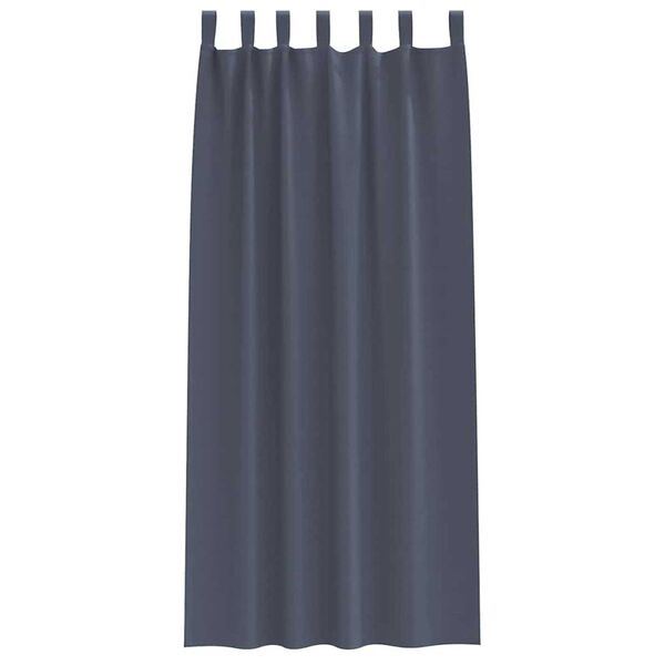vidaXL Piment&auml;v&auml; verho renkailla 2 pcs Antrasiitti 225 x 140 cm