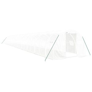 vidaXL Kasvihuone ter&auml;srungolla valkoinen 66 m&sup2; 22x3x2 m