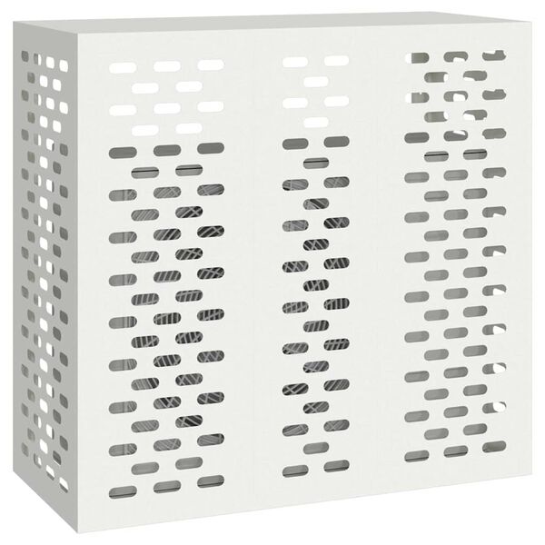 vidaXL Ilmastointilaitteen suoja Valkoinen 110 x 50 x 105 cm Teräs