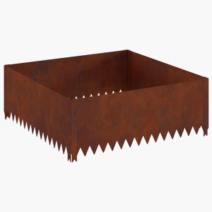 vidaXL Nurmireunus 100 x 100 x 35 cm Ter&auml;s Ruosteinen