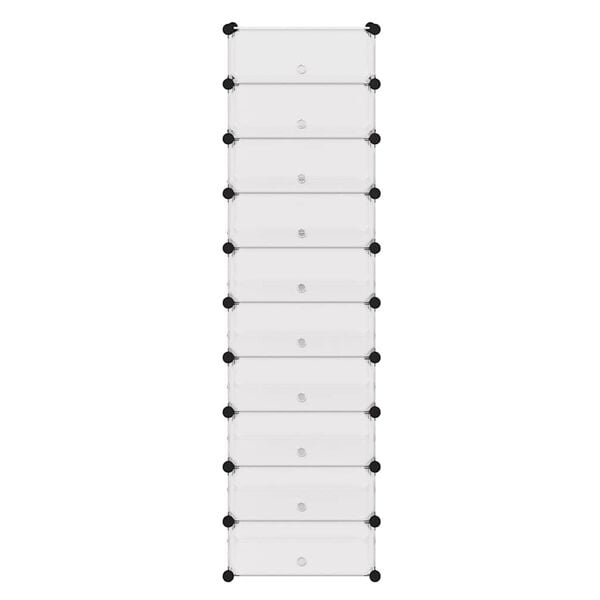 vidaXL Kenk&auml;teline 10 toisiinsa kiinnitett&auml;v&auml;ll&auml; lokerolla Valkoinen