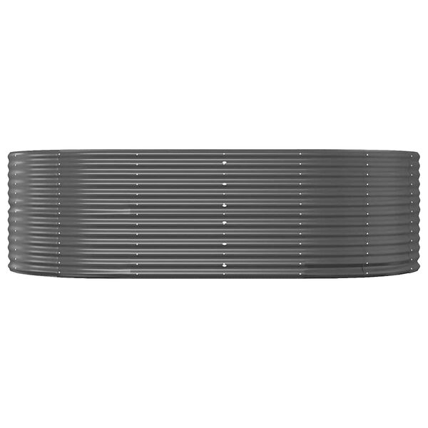 vidaXL Korotettu puutarhalaatikko antrasiitti 212x140x68 cm galvanoitu ter&auml;s