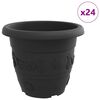 vidaXL Py&ouml;re&auml; kukkaruukku 24 kpl Musta &Oslash; 34 x 28 cm Muovi