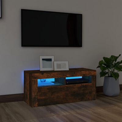 vidaXL TV-taso LED-valoilla savutammi 90x35x40 cm
