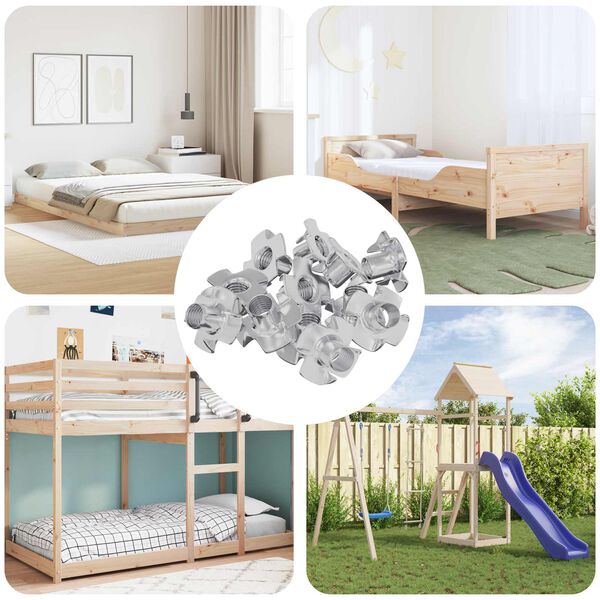 vidaXL L&auml;vistetty T-pultti 12 pcs Hopea M6 mm Ter&auml;s