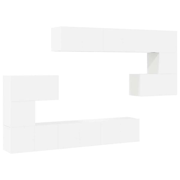 vidaXL 10-osainen TV-kaappisarja valkoinen tekninen puu