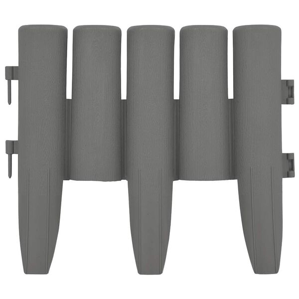 vidaXL Nurmikonreunukset 36 kpl harmaa 10 m PP