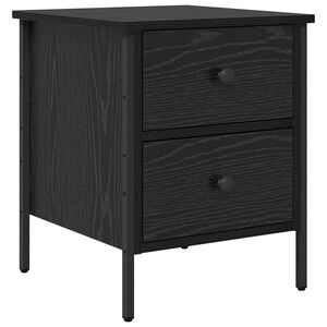 vidaXL Y&ouml;p&ouml;yt&auml;kaappi laatikon kanssa Musta tammi 40 x 42 x 50 cm