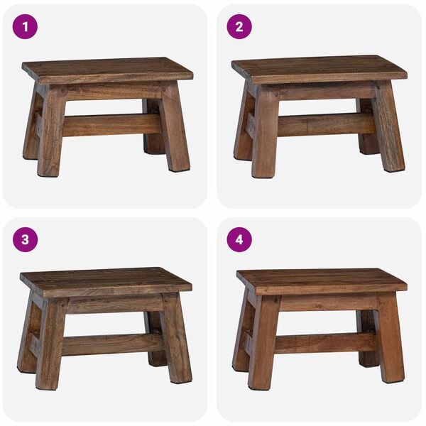 vidaXL Jakkara Luonnollinen 30 x 20 x 20 cm Mahogany-puu