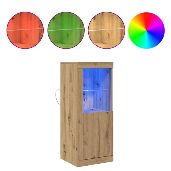 vidaXL LED-p&ouml;yt&auml;taso Ruskea 41 x 37 x 100 cm Tekninen puu