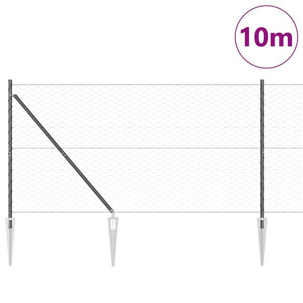 vidaXL Aitalatu Harmaa 10 x 1,4 m (50 mm verkko) Ter&auml;st&auml; ja PVC:t&auml;