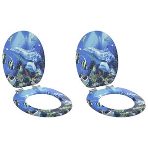 vidaXL WC-istuin 2 kpl soft close kansilla MDF delfiinikuosi