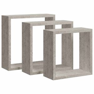 vidaXL Kuutiosein&auml;hyllyt 2 kpl betoninharmaa