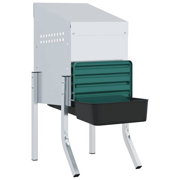 vidaXL Kanan pes&auml;laatikko 1 lokero jaloilla galvanoitu ter&auml;s