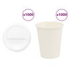 vidaXL Paperiset kahvikupit kansilla 1000 kpl 8oz 200ml