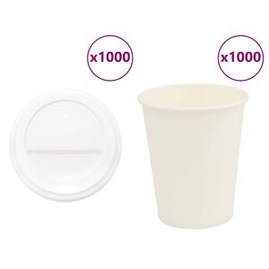 vidaXL Paperiset kahvikupit kansilla 1000 kpl 8oz 200ml