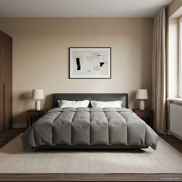 vidaXL Koko Vuoden Peitto Vaaleanharmaa 200 x 240 cm Mikrokuitu