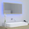 vidaXL LED-kylpyhuonepeili Sonoma-tammi 90x8,5x37 cm akryyli