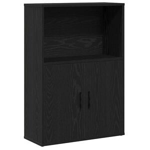 vidaXL Kirjahylly musta tammi 60x24x85 cm tekninen puu
